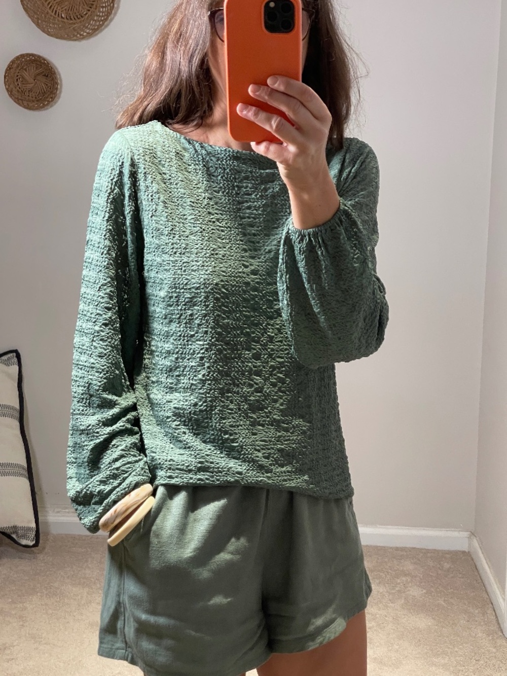 Chico's green textured green pistachio top women size 0 XS/ S